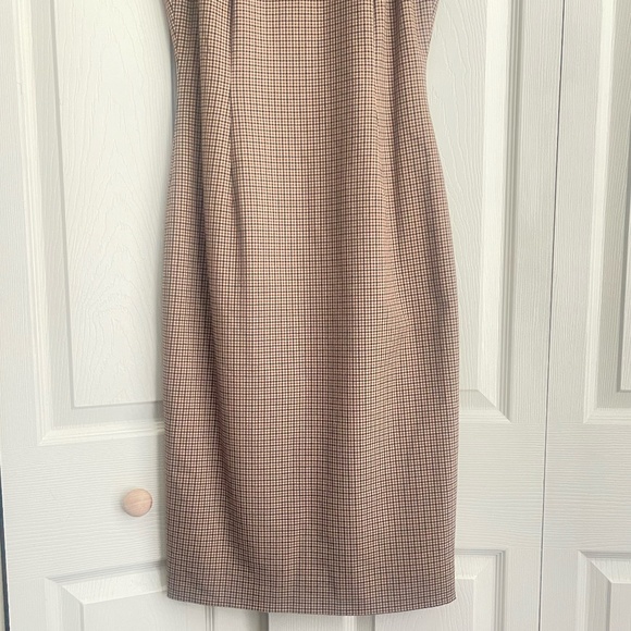 ANTONIO MELANI women's Plaid knee length sheath dress size 2 zip.  #097 - Picture 3 of 14